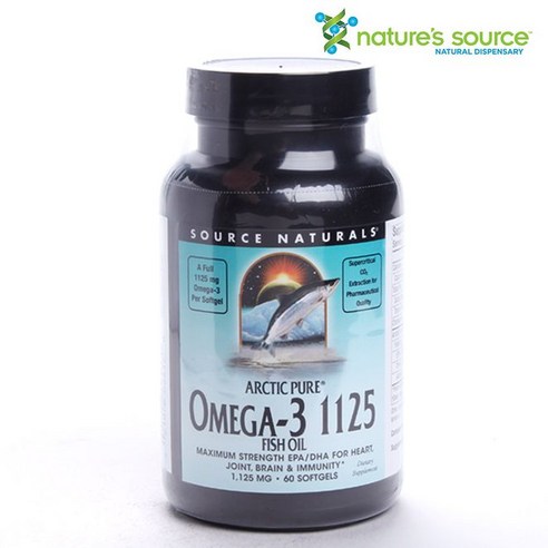 소스내츄럴스 알틱 퓨어 오메가-3 피쉬 오일 1125mg 소프트젤, 60개입, 1개