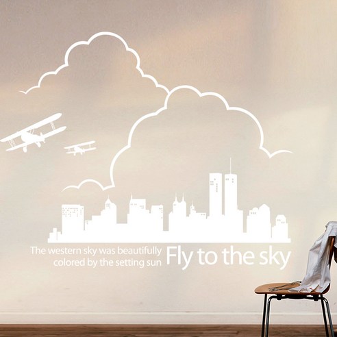 [뭉키데코] 푸른 비행_manhattan sky, 화이트