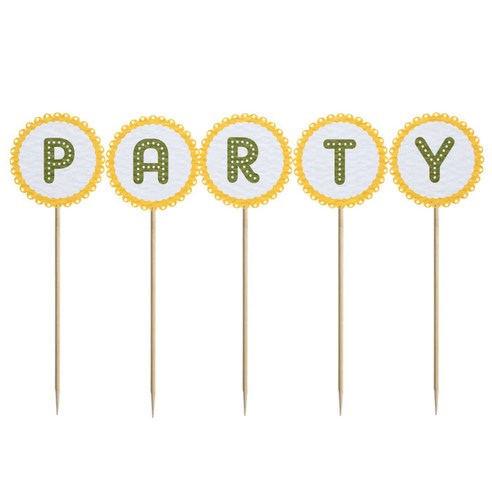 와니데코 미니파티픽 PARTY, 화이트+옐로우+올리브그린