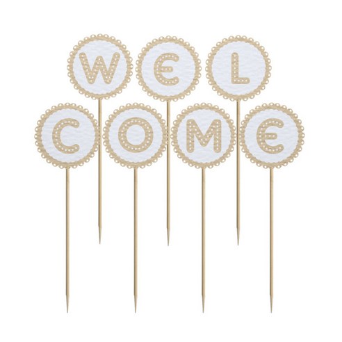 와니데코 미니파티픽 WELCOME, 화이트+베이지