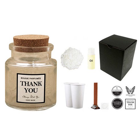 캔들KIT 콜크원형투명 100ml 향수향, WHITE MUSK