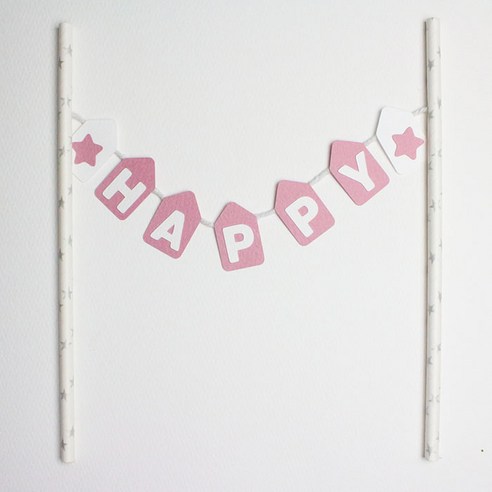 와니데코 번팅 Happy 데코용품, 인디핑크, 1개