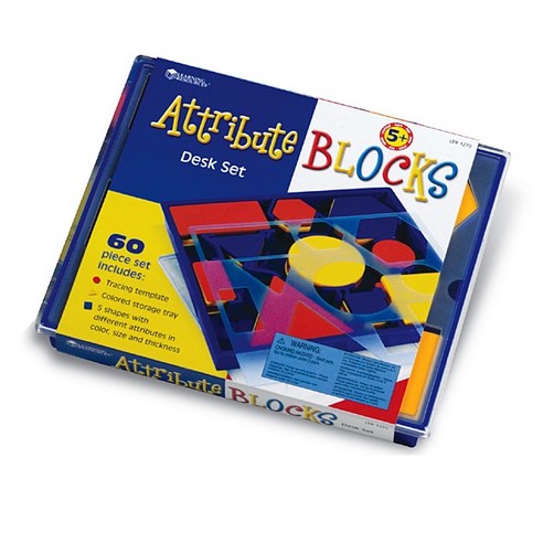 [Learning Resources] 속성블록데스크세트AttributeBlockSet:DeskSetinPlasticStorageTray, 1개