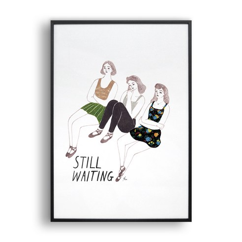 [올뉴프레임]- Waiting (colored pencil), (MDF화이트)