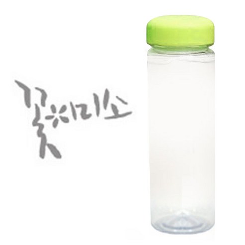 1AM 캘리그라피 보틀 연두뚜껑, 꽃미소 (연회색), 500ml