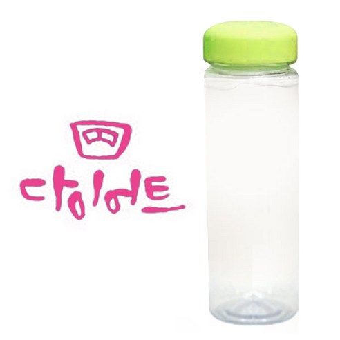 1AM 캘리그라피 보틀 연두뚜껑, 다이어트 (핑크), 500ml