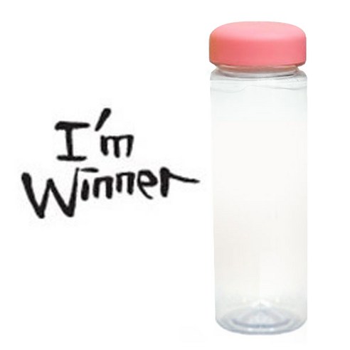 1AM 캘리그라피 분홍뚜껑 보틀, Imwin (진회색), 500ml