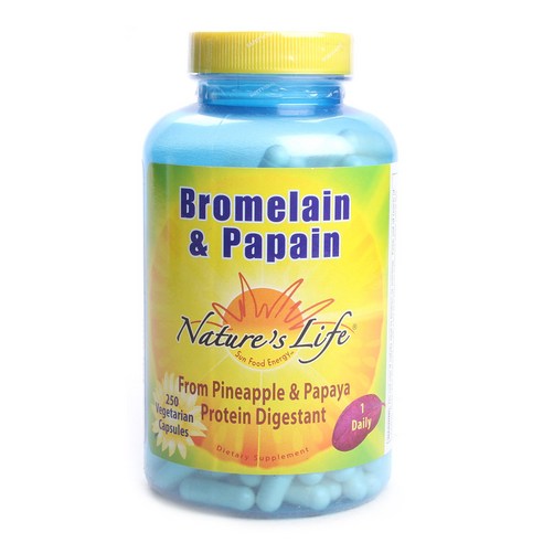 네이쳐스라이프 브로멜라인 앤 파파인 베지테리안 캡슐, 250정, 1개