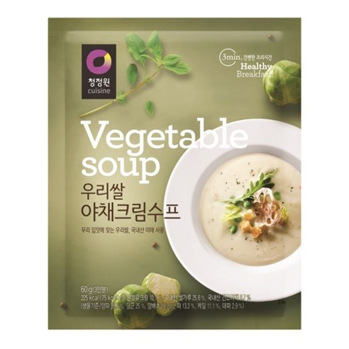 청정원 우리쌀 야채크림 수프, 60g, 5개