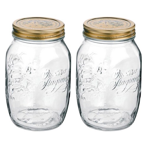 보르미올리 콰트로 밀폐 유리병, 1000ml, 2개