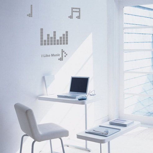 메이크스그래픽스티커, I like music(Gray)