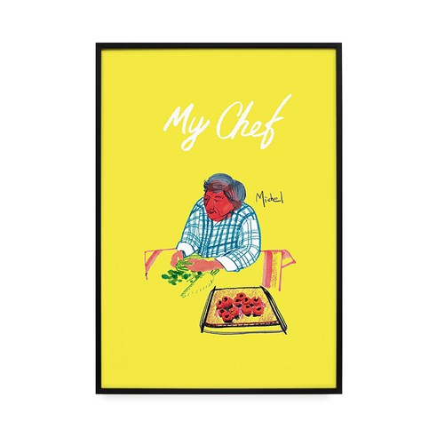 일러스트액자 MY CHEF, 알류미늄(블랙)