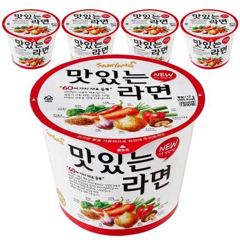 삼양 맛있는라면 큰컵, 112g, 5개