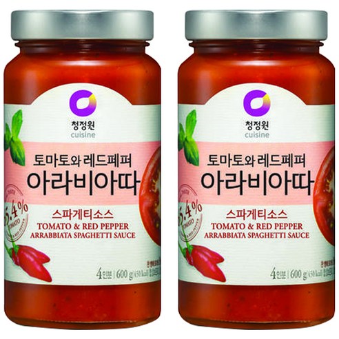 청정원 아라비아따 스파게티 소스, 600g, 2개
