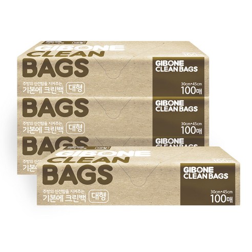 기본에 크린백 대 30 x 45 cm 100매, 대(L), 100개입, 4개