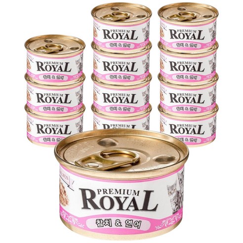 펫스토리 프리미엄 로얄 고양이캔, 85g, 12개, 참치 + 연어