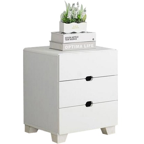 제이디퍼니처 로미 발통형 3단 협탁, 화이트