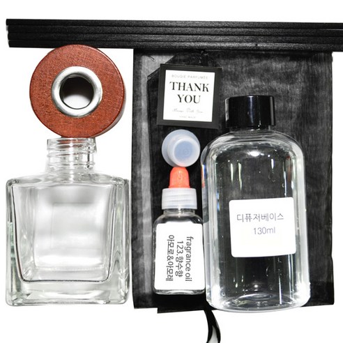 케이지 디퓨저KIT-큐브사각 우드캡 향수향, 123 아모로&아모레, 180ml
