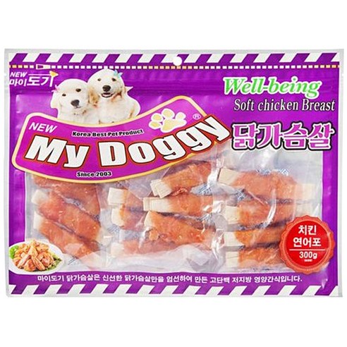 펫더맨 마이도기 강아지 간식 300g, 치킨 + 연어포, 1개
