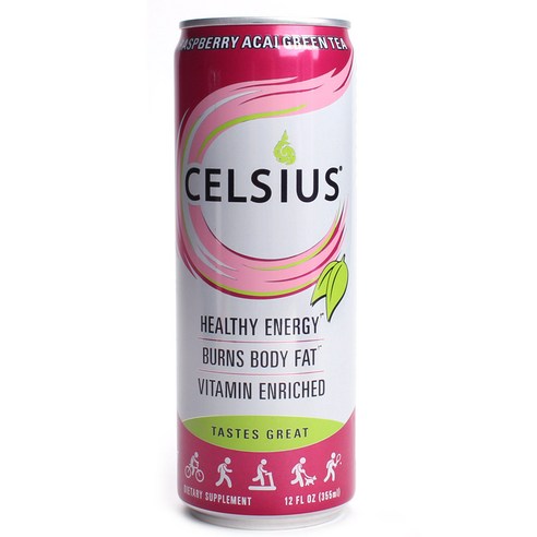 셀시우스 헬시 에너지 드링크 라즈베리 아사이 그린 티, 355ml, 1개