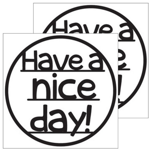 뭉키데코 주유구스티커 블랙, Have a nice day, 2개