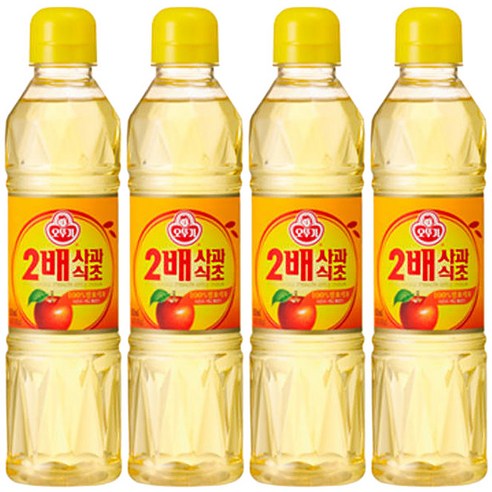 오뚜기 2배 사과식초, 500ml, 4개