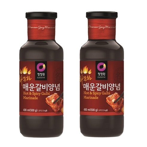 청정원 매운갈비양념 화끈한 맛, 500g, 2개