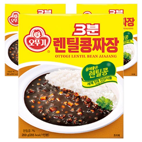오뚜기 3분 렌틸짜장, 200g, 3개