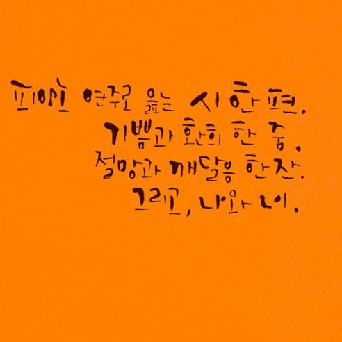 캘리그라피 포인트스티커 피아노 연주로 읊는 시, 진갈