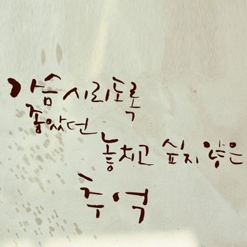 캘리그라피 포인트스티커 가슴시리도록, 진갈