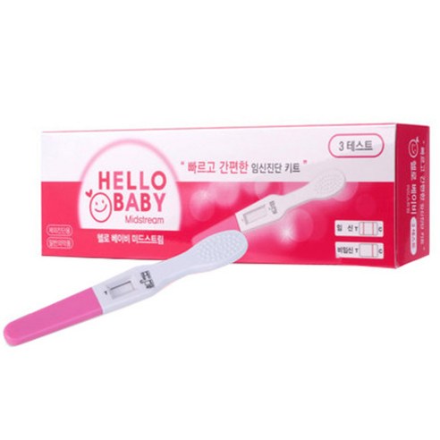 코스모스 헬로베이비 미드스트림 임신테스트기, 3개입, 2개