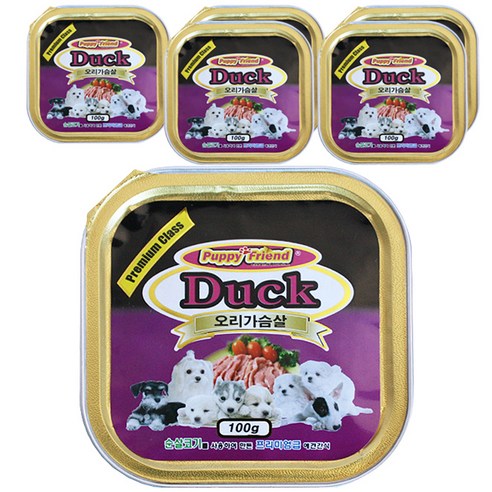 (퍼피프랜드 사각)오리고기캔 100g, 오리가슴살, 6개
