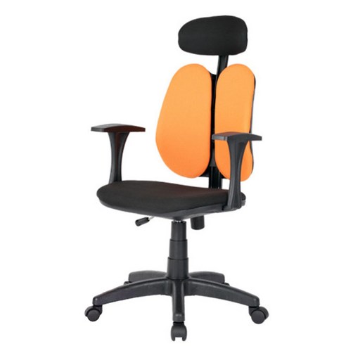 체어포커스 피플B형 헤더형 패브릭원단 사무용의자, 오렌지