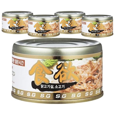 스에꼬 애견 간식캔, 닭고기살＋소고기, 100g, 5개