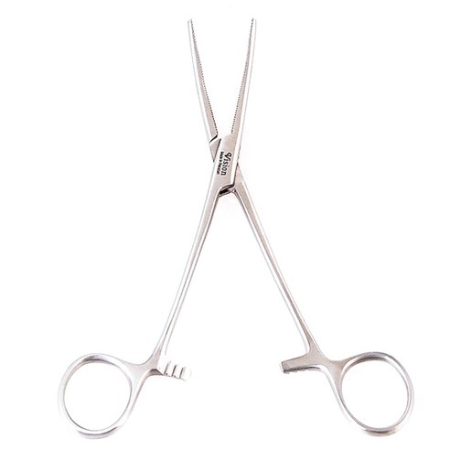 청훈메디 ARMICO 케리 곡 의료용 겸자 핀셋, 18cm, 1개
