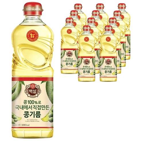 백설 콩기름, 1500ml, 12개