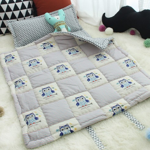 보떼하우스 사계절 낮잠이불세트 일체형, 부엉이세모(혼합 색상)