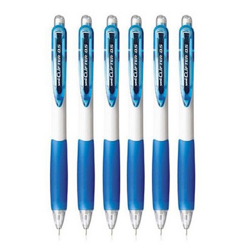 유니볼 클리프터 샤프 0.5mm, W.BLUE, 3개, 6개