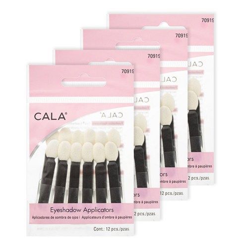 CALA 아이섀도 어프리케이터 12입 A, 혼합 색상, 4개