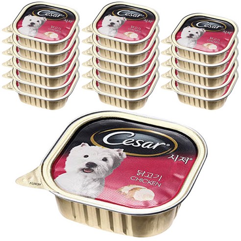 시저 애견간식 캔, 닭, 100g, 18개