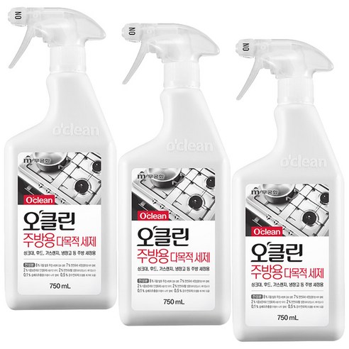 오클린 주방용 세정 스프레이, 750ml, 3개