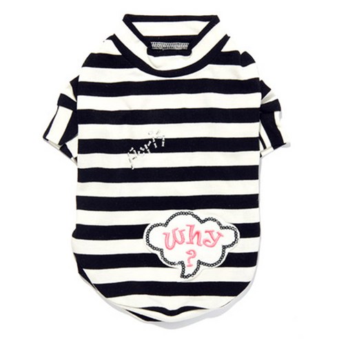 패리스힐튼 Why Stripe T shirts 강아지 티셔츠, Black