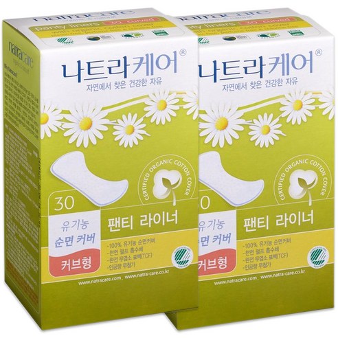 나트라케어 커브형 팬티라이너, 30개입, 2개