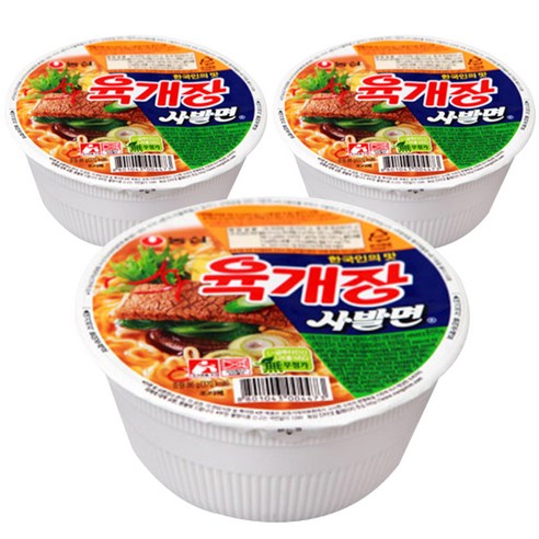 농심 육개장 사발면 86g, 3개