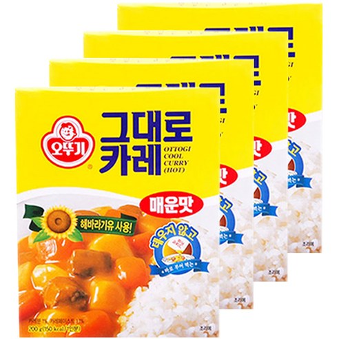 오뚜기 그대로카레 매운맛, 200g, 4개