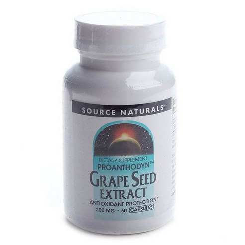 소스내츄럴스 그레이프 씨드 추출물 200mg 캡슐, 60개입, 1개