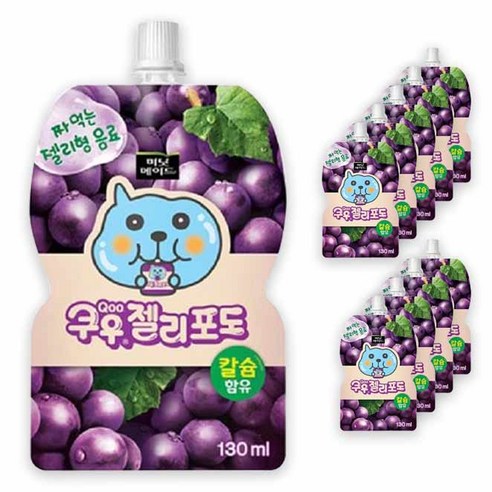미닛메이드 쿠우 젤리 포도 파우치 130ml, 10개