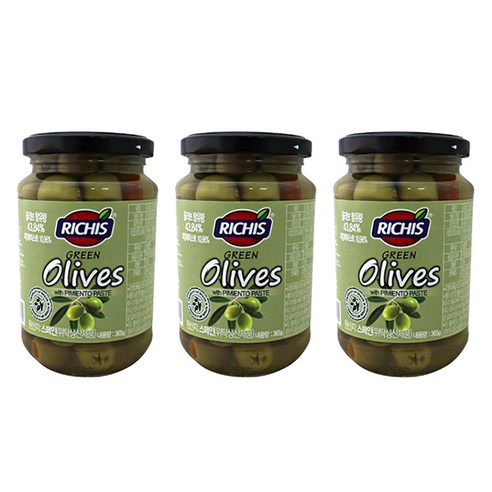 리치스 그린올리브, 365g, 3개