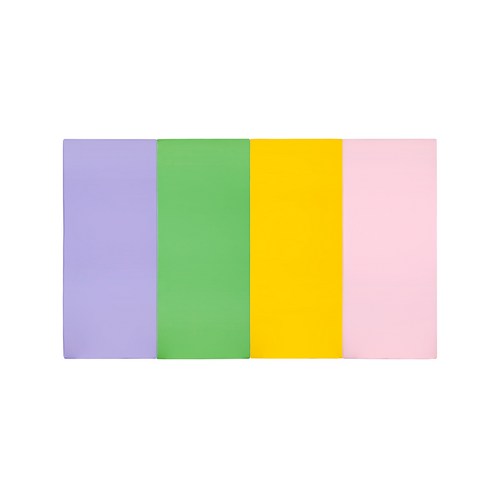 퍼니존 퍼니테라피 바이올렛 비비드 시리즈2 4단 접이식 매트, 바이올렛 + 그린 + 옐로우 + 베이비핑크