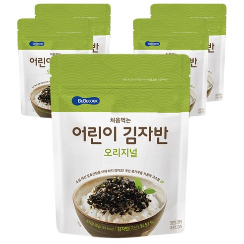 베베쿡 처음 먹는 어린이 김자반, 오리지널, 25g, 5개